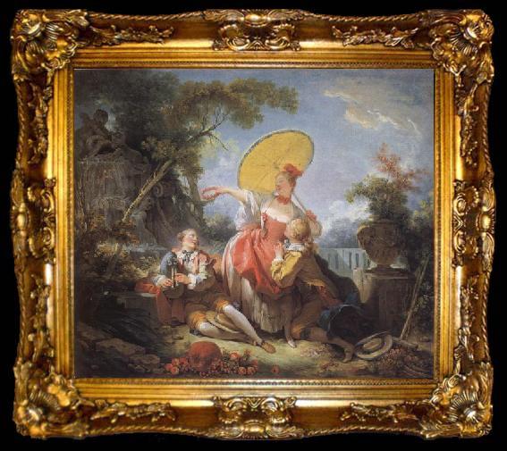 framed  Jean-Honore Fragonard The Musical Contest, ta009-2